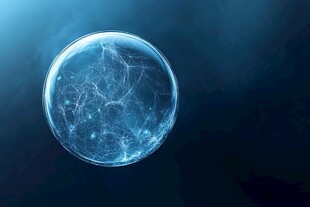 蓝色透明气泡科技感画面