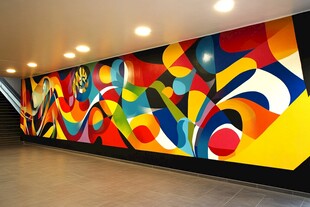 绚丽多彩的室内抽象艺术壁画