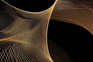 金色线条构成的梦幻几何图形
