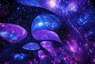 梦幻紫色星空抽象艺术图景