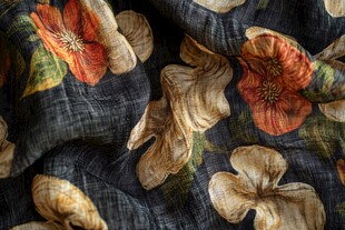 复古花卉图案布料纹理