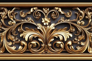 奢华金色雕花装饰图案