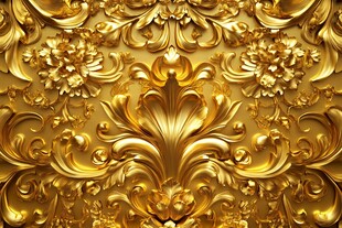 奢华金色欧式花纹浮雕