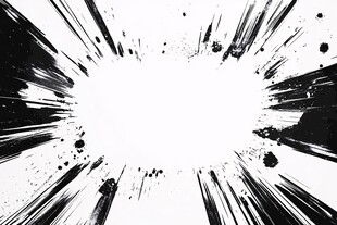 黑白放射状墨痕艺术背景