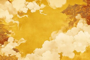 金色云海中的古典景致