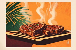 香煎牛排诱人画面