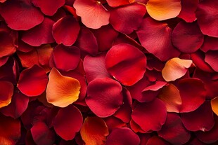 浪漫玫瑰花瓣铺陈