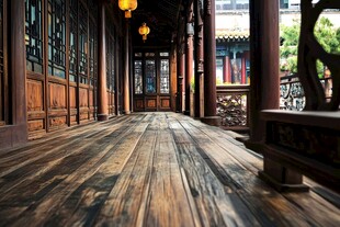 古雅长廊尽显中式建筑韵味