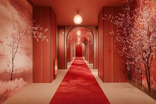 中式红韵浪漫走廊空间