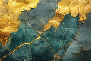 奢华金绿大理石纹理背景