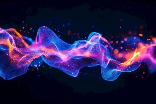 炫彩流动光效波浪背景图