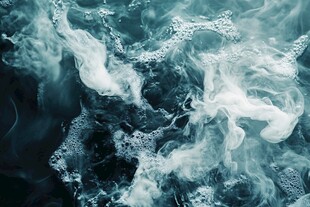 梦幻蓝调烟雾水面景象