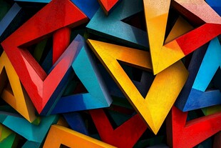 多彩立体三角形图案