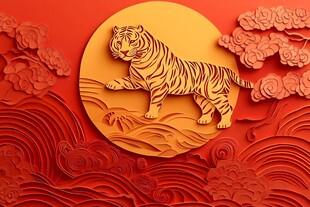 虎跃祥云图