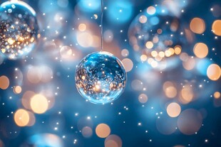 梦幻蓝色圣诞装饰球