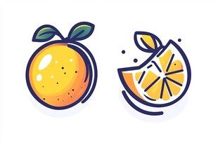 橙子图标 完整与切片样式