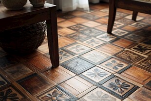 复古花纹瓷砖铺就温馨角落