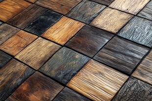 复古拼接地砖纹理特写