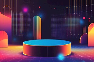 炫彩霓虹舞台背景设计