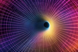 炫彩放射线条黑洞背景图