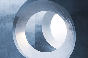 环形建筑光影艺术景象