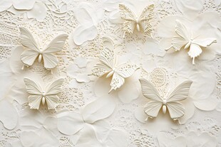 白色纸艺蝴蝶精致装饰