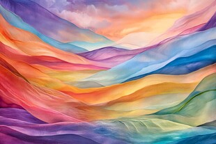 梦幻多彩的抽象波浪景观