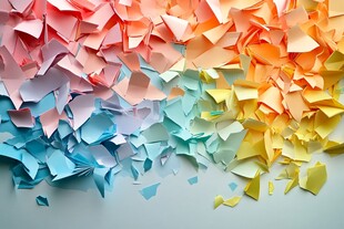 缤纷折纸碎片的梦幻色彩
