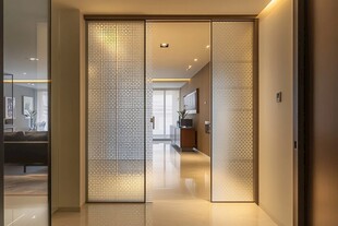 现代简约风室内玻璃隔断门