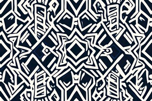 黑白几何抽象无缝图案