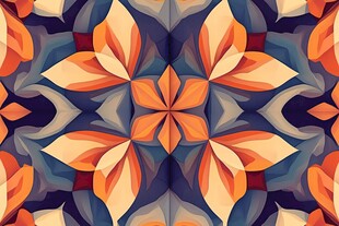 绚丽几何花卉图案