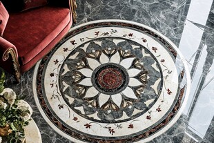 精致圆形大理石拼花地板