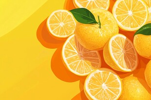 鲜橙切片图 清新水果风