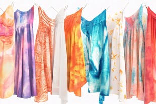 多彩飘逸女士连衣裙展示