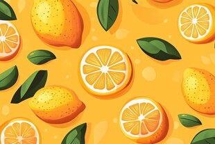 清新柠檬插画背景图案