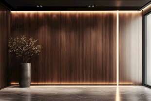 木质墙面的现代简约空间