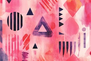 抽象几何水彩风格图案