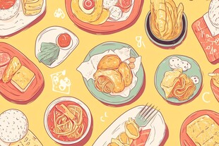 缤纷美食插画展示