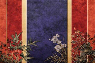 中式花卉纹理装饰背景图