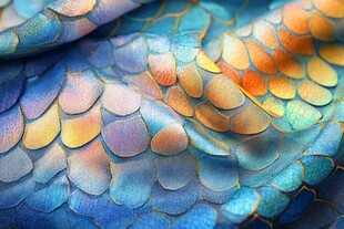 梦幻鱼鳞纹绚丽面料