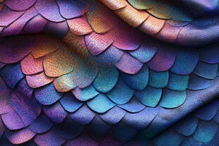 梦幻多彩鱼鳞纹理图案