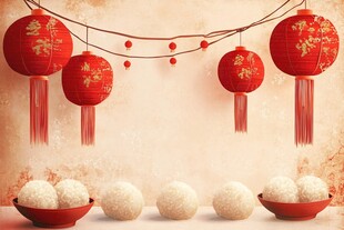 红灯笼下的传统元宵佳节