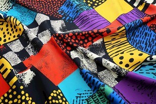 多彩几何图案布料纹理