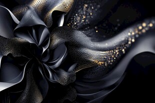 黑金流动纹理抽象艺术图