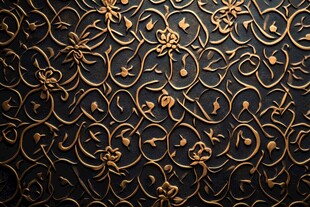 中式黑金雕花背景纹理