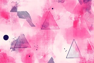 梦幻粉色几何水彩背景图