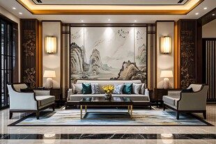 中式典雅客厅室内装饰图
