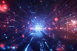 未来科技感的炫彩光线通道