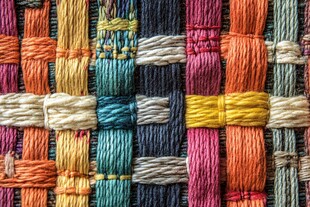 多彩丝线编织的精美纹理