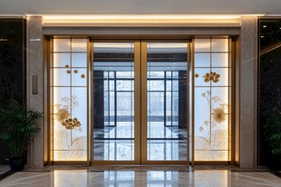 豪华中式风格玻璃双开大门